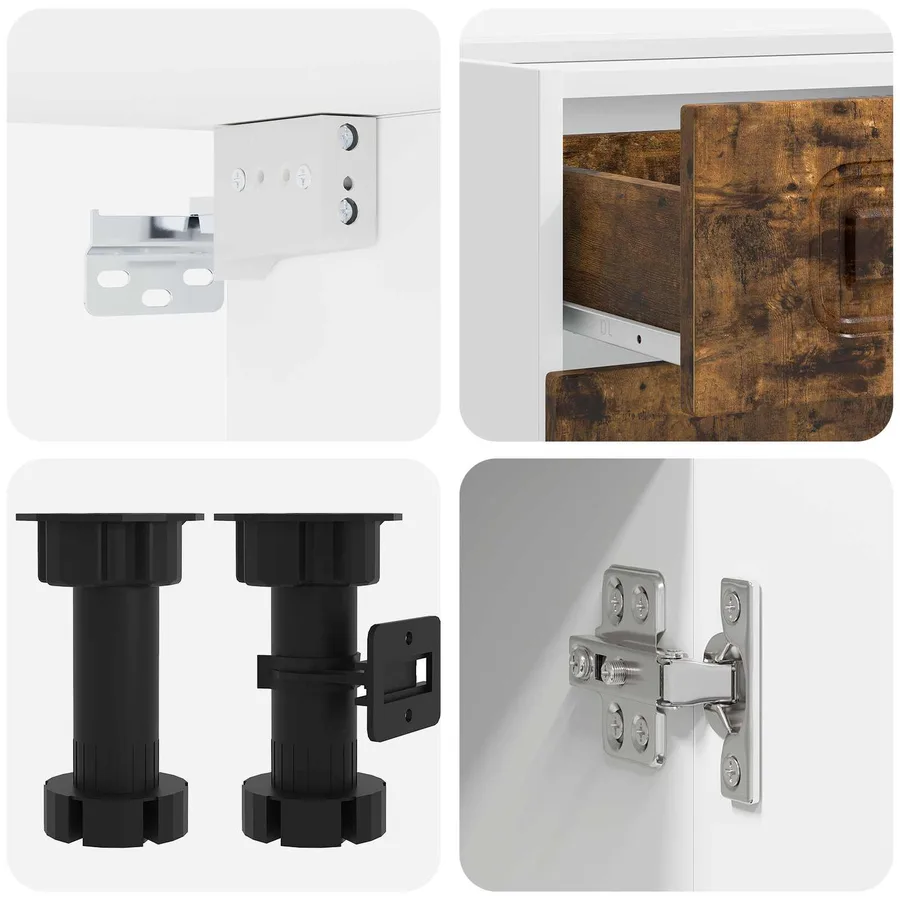 Unité de cuisine KALMAR 4 pcs Chêne fumé Bois d'ingénierie - 4