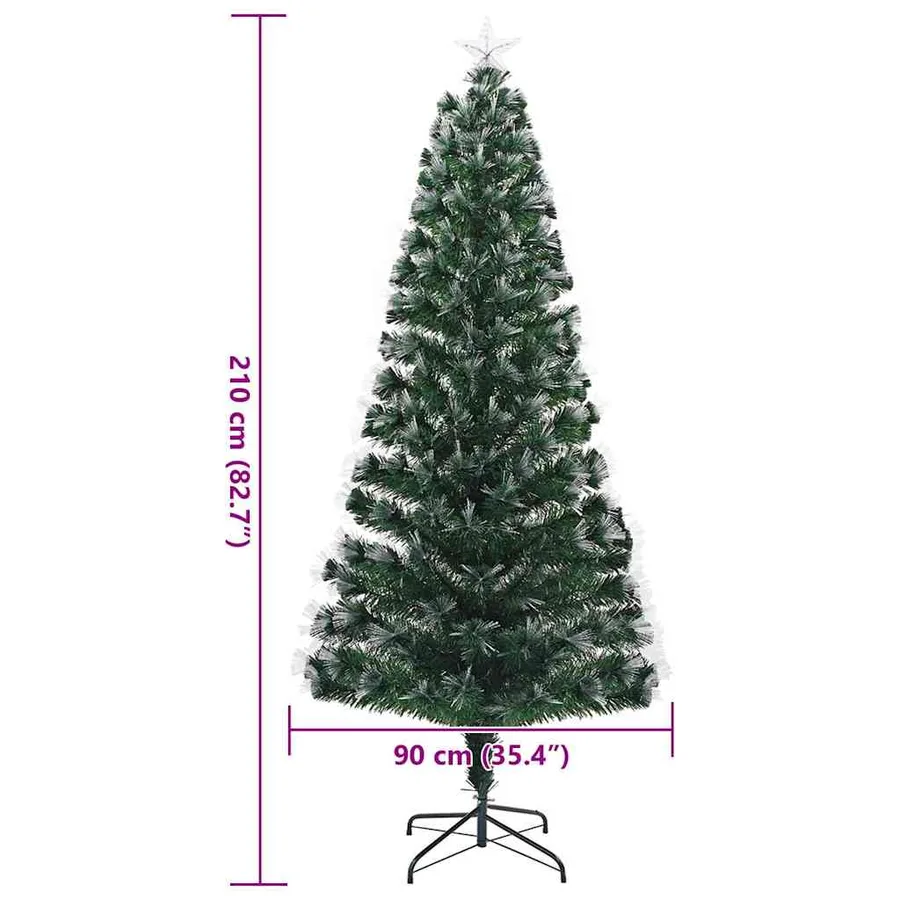 Sapin de Noël artificiel avec 250 LED Vert 210 cm PVC - 12