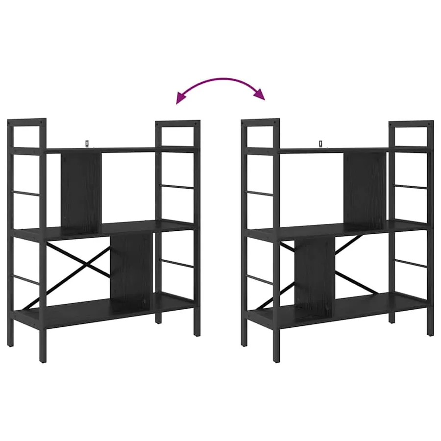 Étagère Chêne noir 75 x 30 x 91 cm Bois d'ingénierie - 8