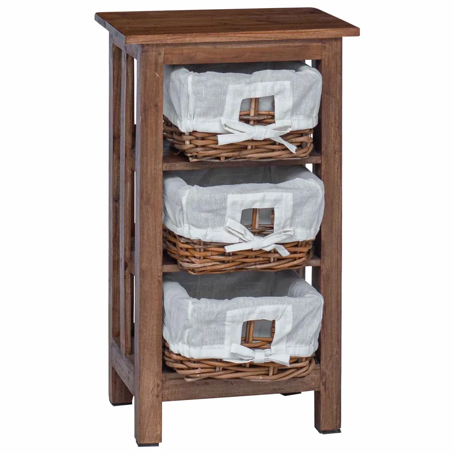 Table d'appoint Marron 38 x 28 x 72 cm Bois massif d'acajou - 4