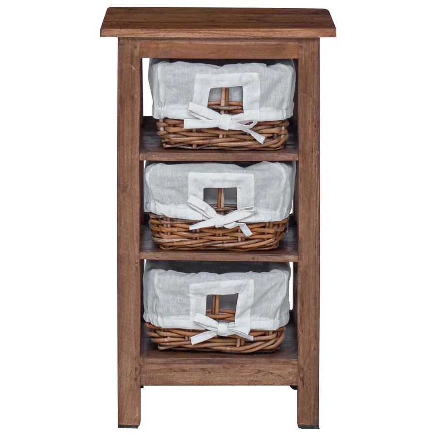 Table d'appoint Marron 38 x 28 x 72 cm Bois massif d'acajou - 5