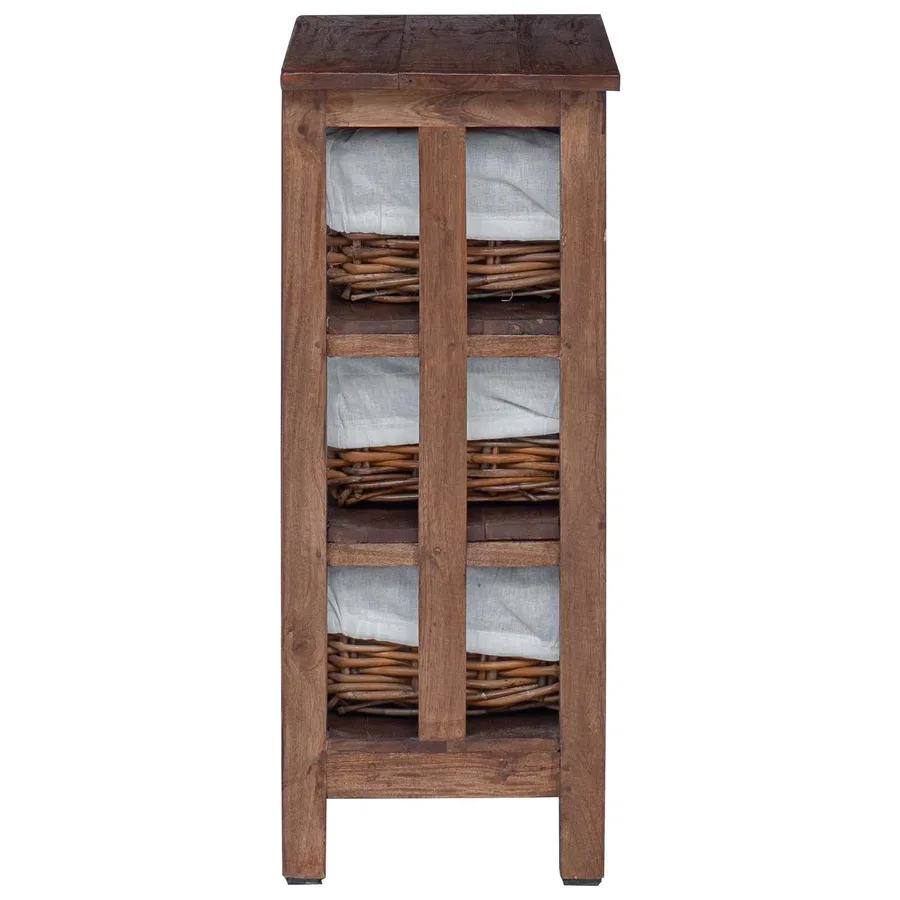 Table d'appoint Marron 38 x 28 x 72 cm Bois massif d'acajou - 6