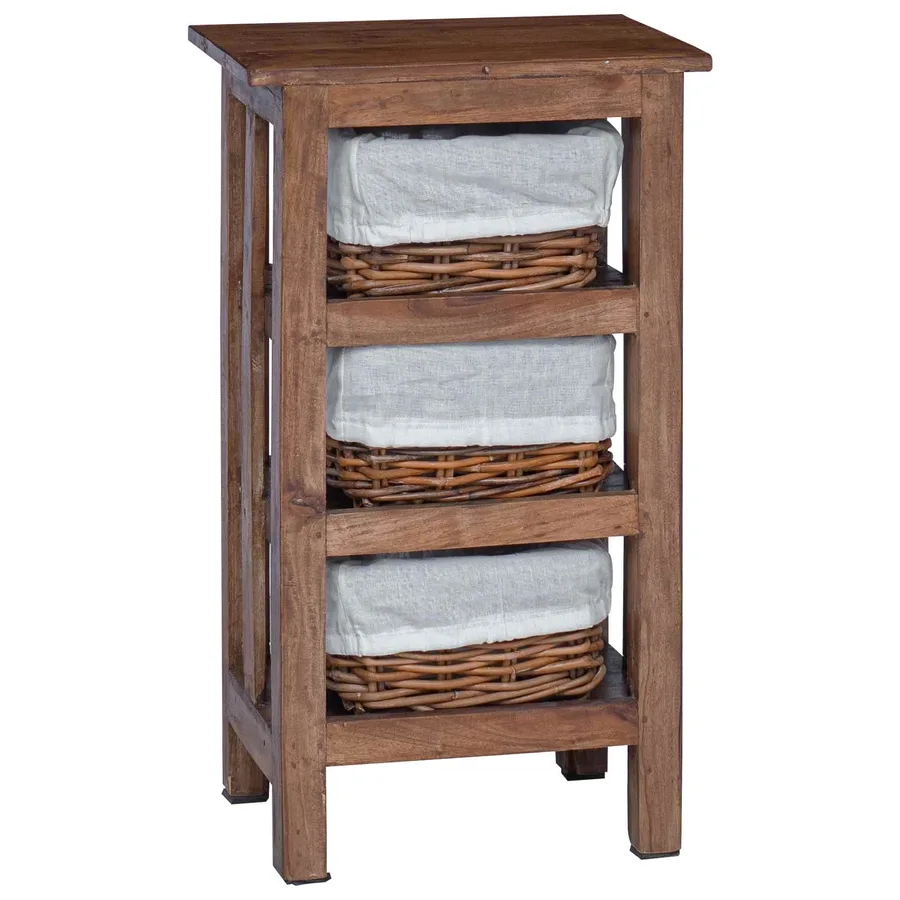 Table d'appoint Marron 38 x 28 x 72 cm Bois massif d'acajou - 7