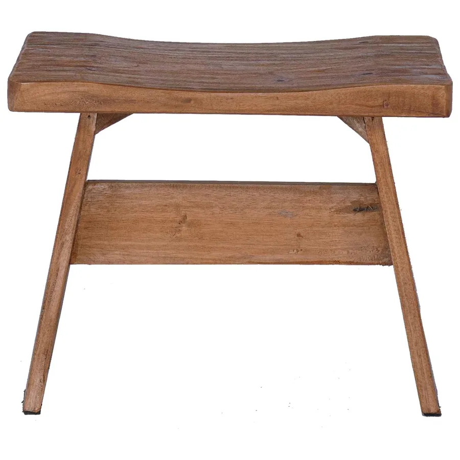 Tabouret Naturel 40 x 25 x 31 cm Bois d'Acajou - 5