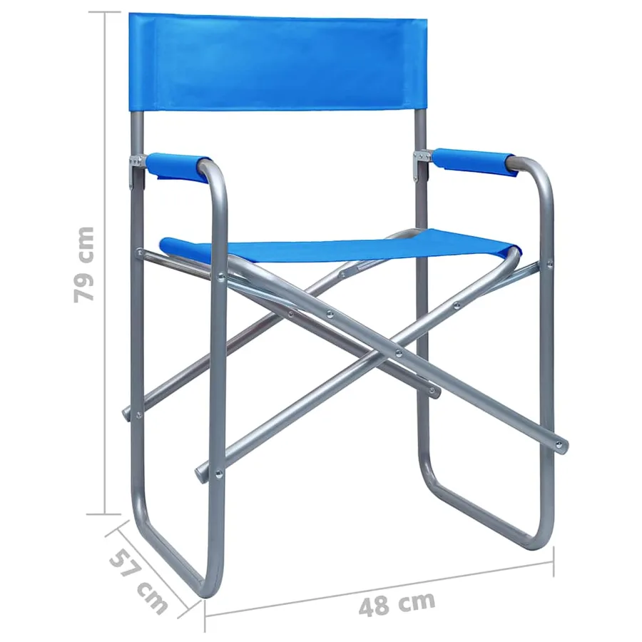 Chaises de metteur en scène lot de 2 Acier Bleu - 9