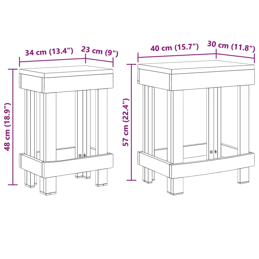 Support de Plante 2 pcs Marron 70 x 11 x 27 cm Bois d'Acajou - 10