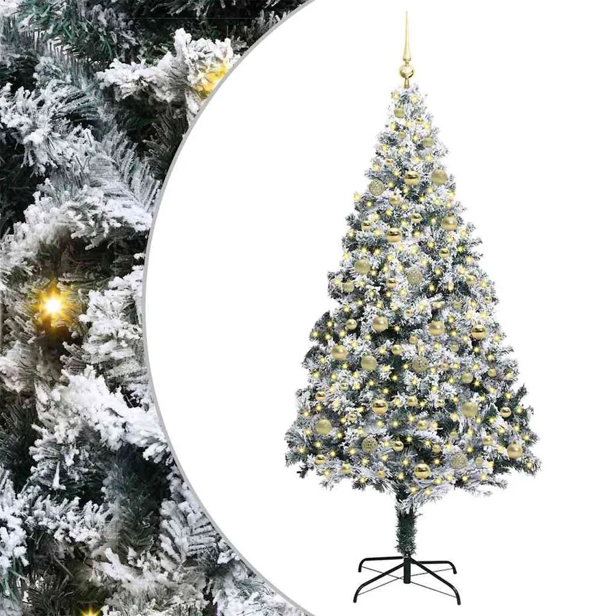 Sapin de Noël artificiel Blanc 210 cm PVC, Acier et Plastique - 2