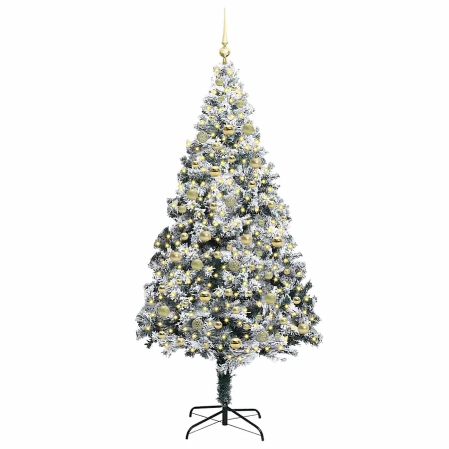Sapin de Noël artificiel Blanc 210 cm PVC, Acier et Plastique - 3