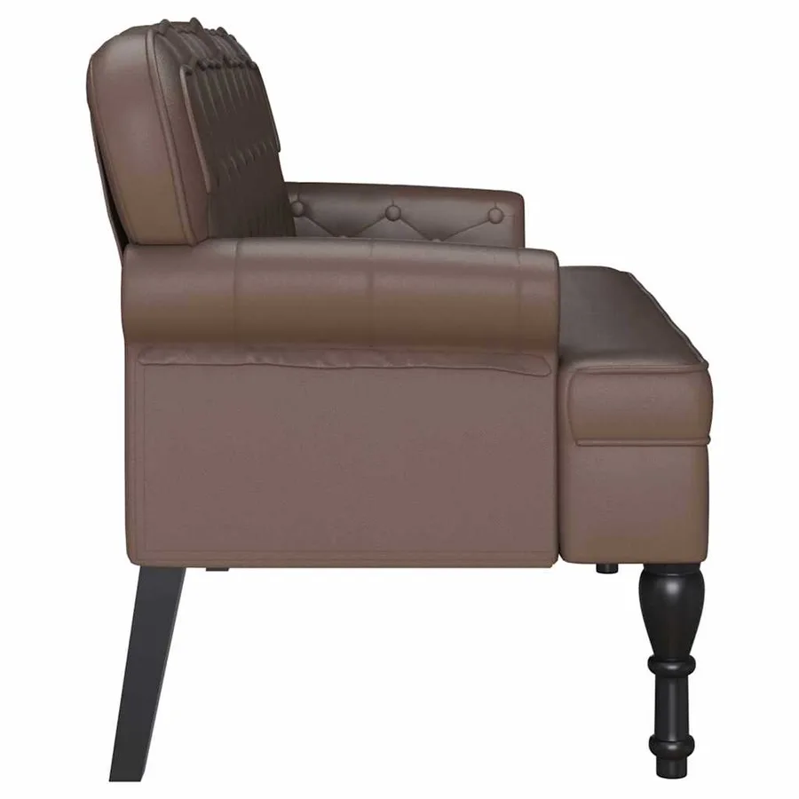 Banc Chesterfield Marron 119,5 x 64,5 x 75 cm Cuir synthétique - 5