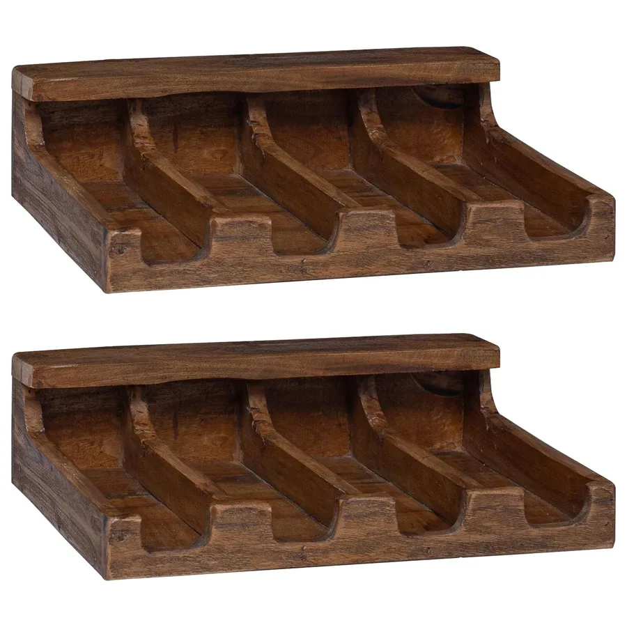 Étui Marron 36 x 30 x 10 cm Bois de Mahogany Massif - 2