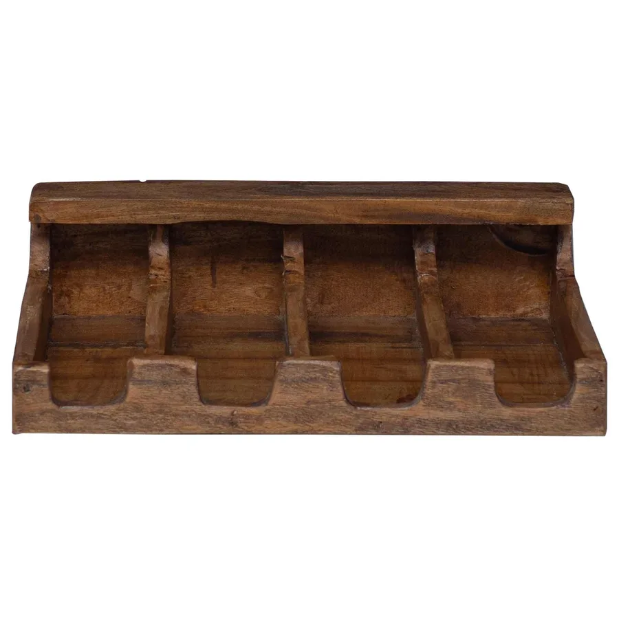 Étui Marron 36 x 30 x 10 cm Bois de Mahogany Massif - 5