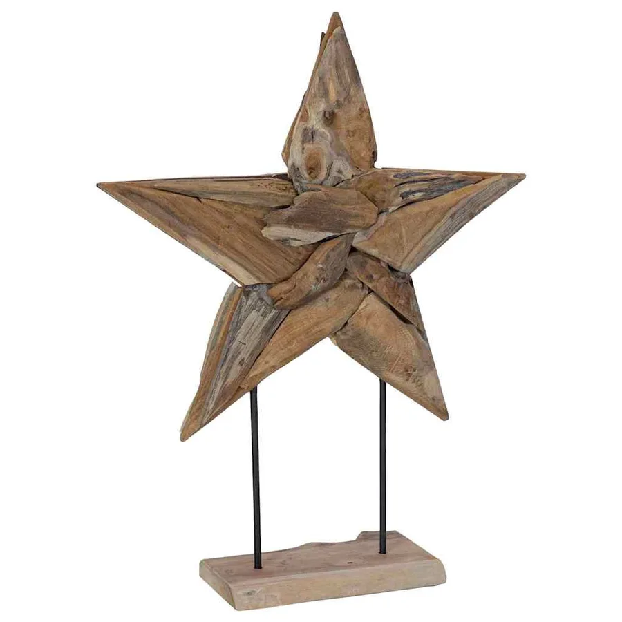 Étoile de Noël Marron 59,5 x 18 x 74 cm Bois de teck massif - 2