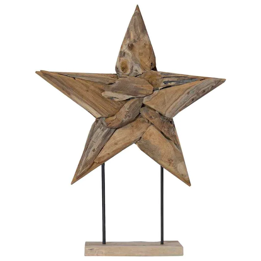Étoile de Noël Marron 59,5 x 18 x 74 cm Bois de teck massif - 4