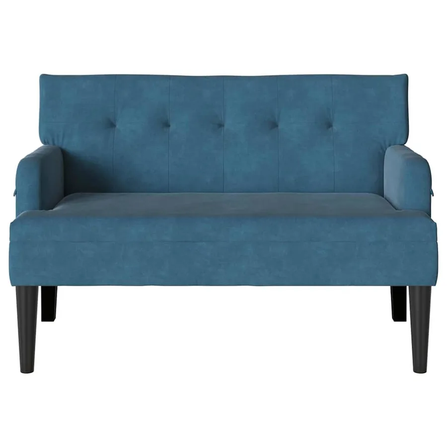Banc Chesterfield Bleu 112 x 65,5 x 75 cm Velours - 4