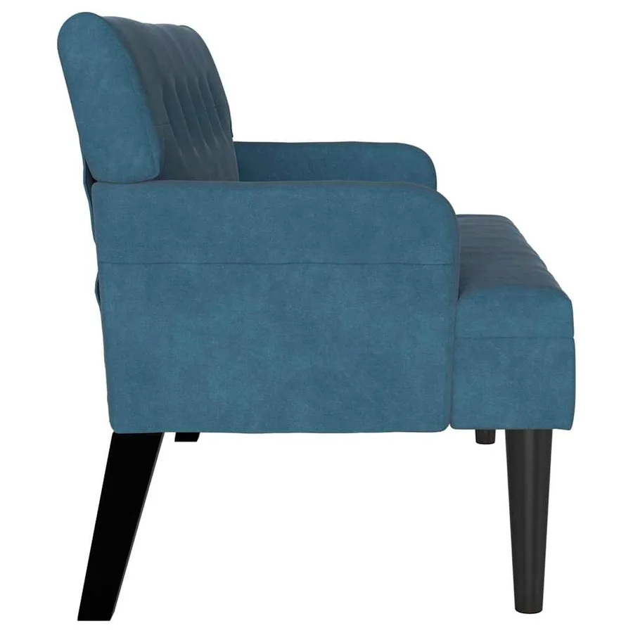 Banc Chesterfield Bleu 112 x 65,5 x 75 cm Velours - 5