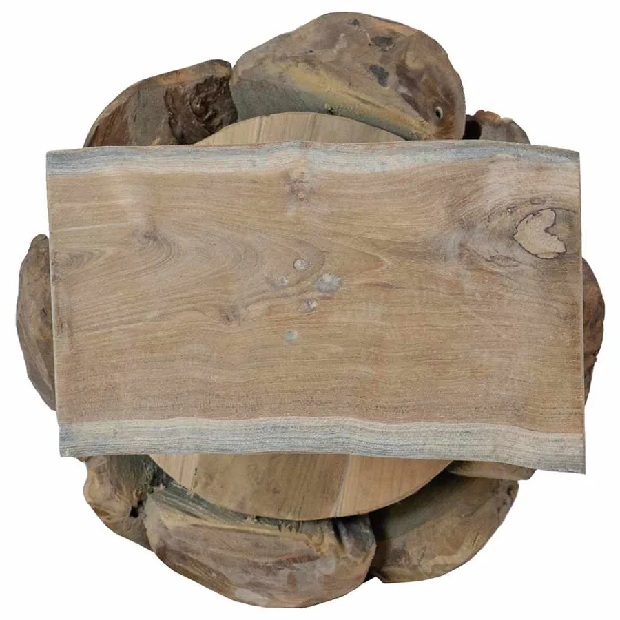 Sapin de Noël avec support Marron 91 cm Bois de teck solide - 9