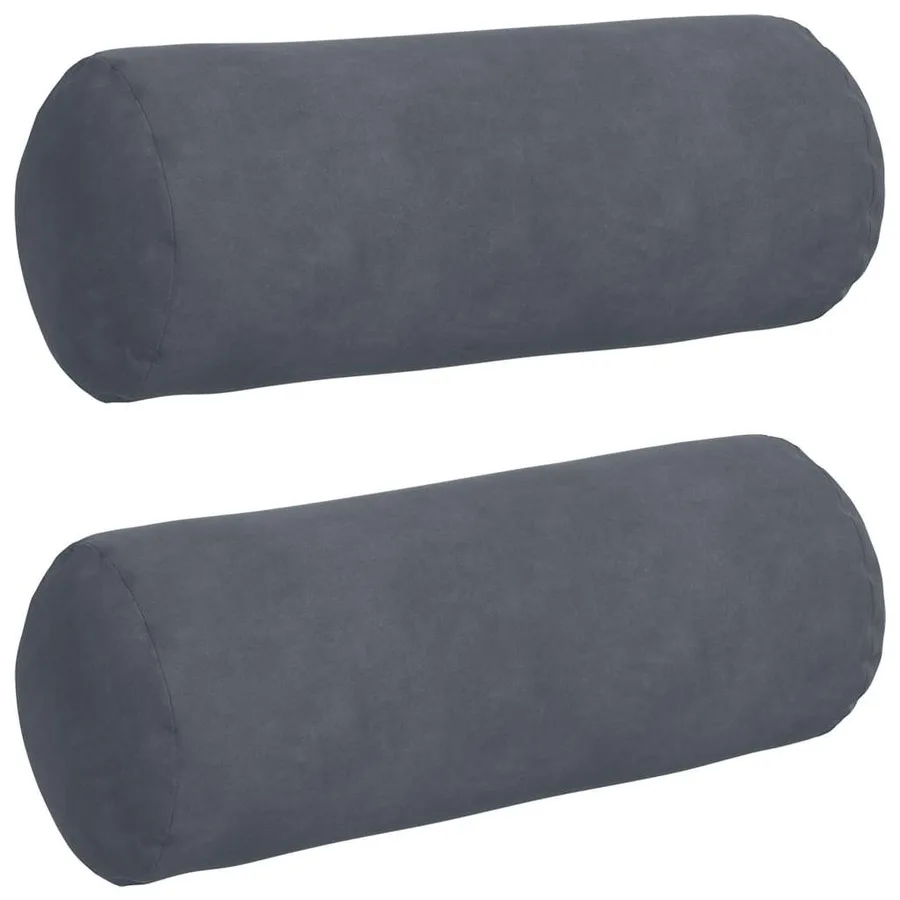 Coussins d'accent 2 pcs Gris foncé Ø 15 x 40 cm - 2