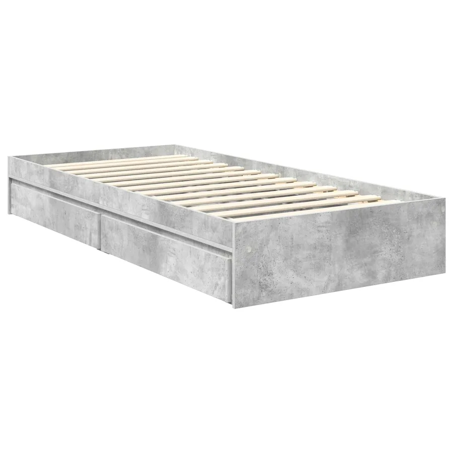 Lit de Rangement Gris béton 70 x 190 cm Bois d'ingénierie - 6