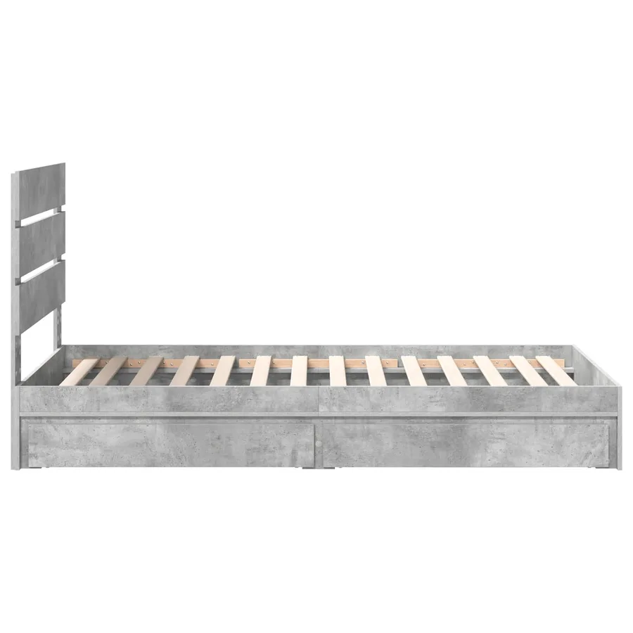 Lit de Rangement Gris béton 70 x 190 cm Bois d'ingénierie - 9