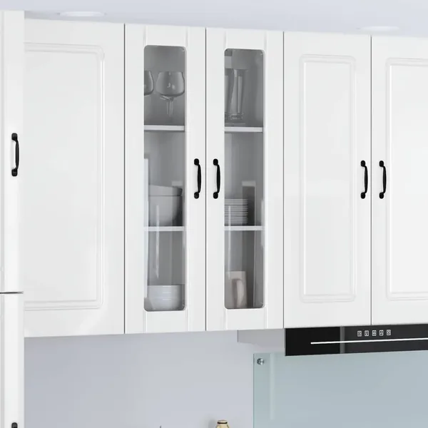 Cabinet en verre mural LUCCA Blanc brillant 60 x 31 x 100 cm