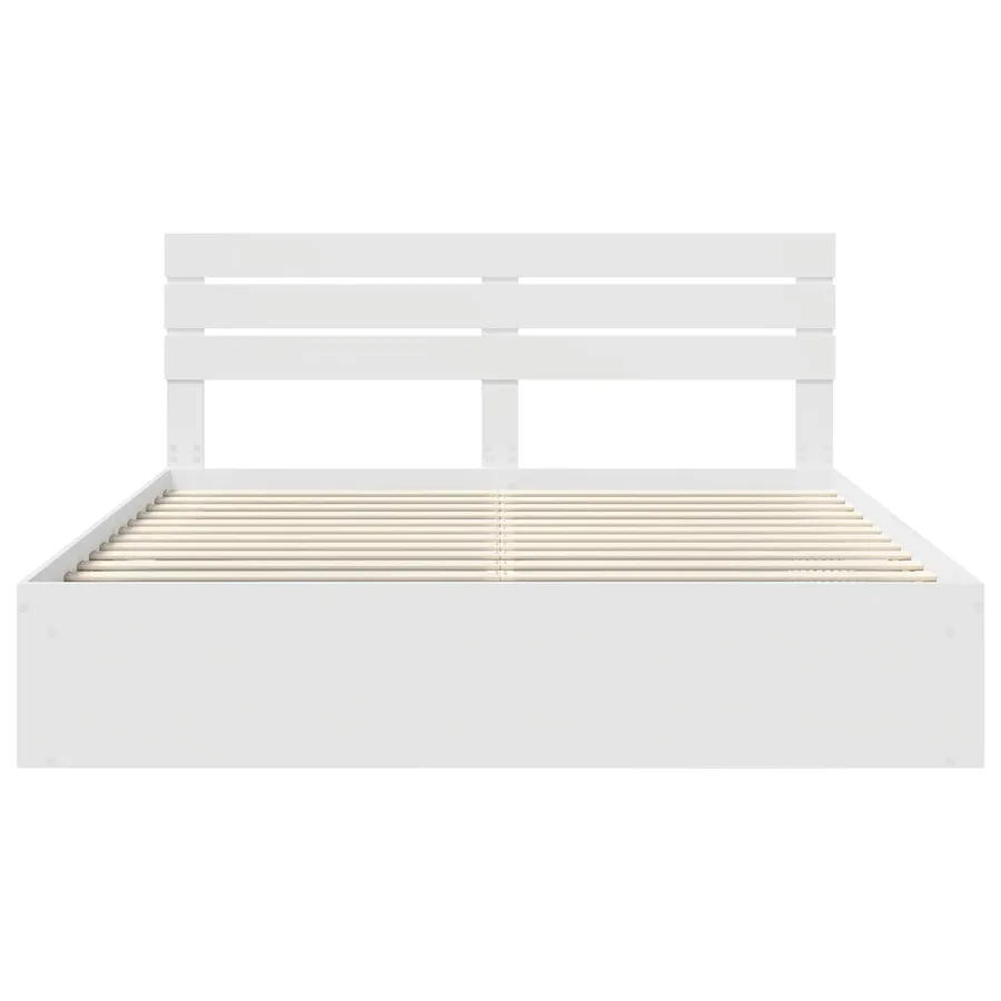 Cadre de lit avec tête de lit Blanc 180 x 200 cm Pin massif - 7