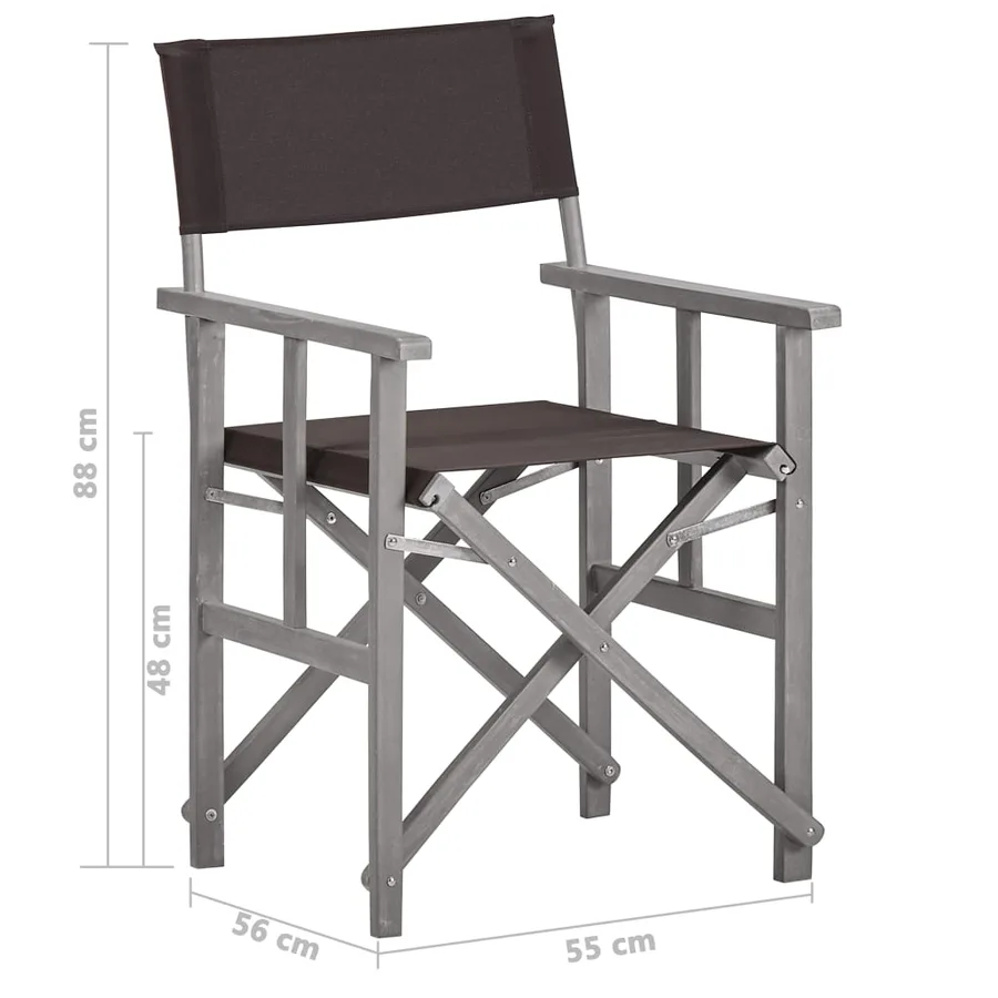 Chaises de metteur en scène lot de 2 Bois massif d'acacia - 8