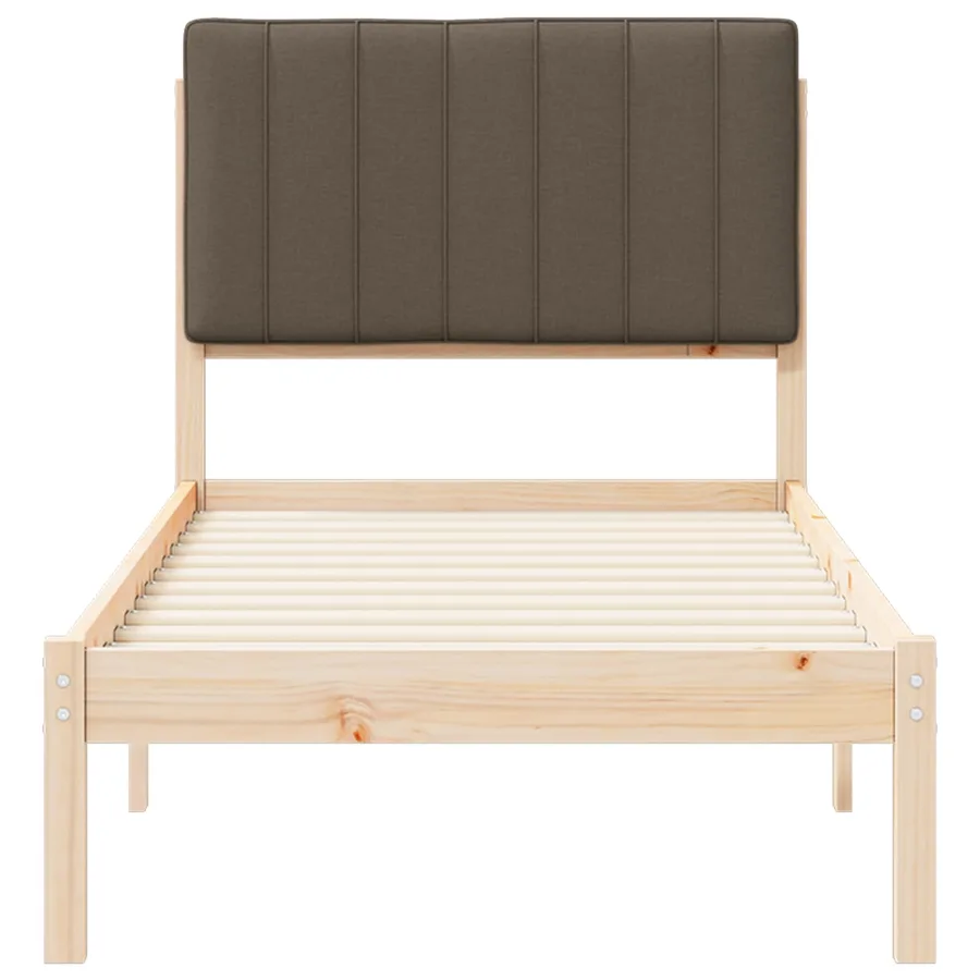 Cadre de lit avec tête de lit rembourrée Taupe 80 x 200 cm - 5
