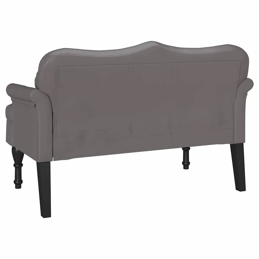 Banc Chesterfield Gris 120,5 x 65 x 75 cm Simili cuir - 6