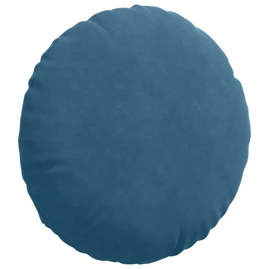 Coussins de siège 2 pcs Bleu Ø60 x 21 cm Velours - 5