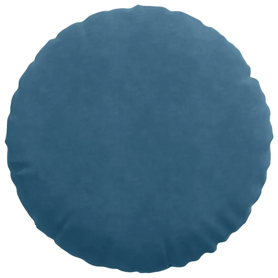 Coussins de siège 2 pcs Bleu Ø60 x 21 cm Velours - 6