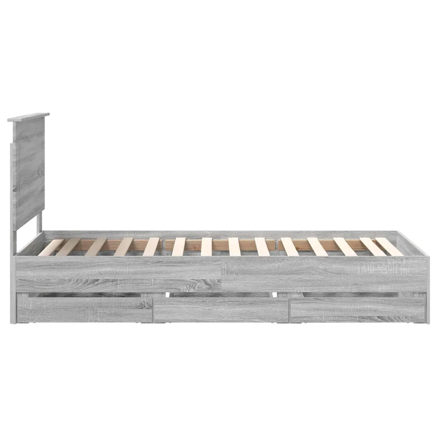 Cadre de lit Gris Sonoma 100 x 200 cm Bois Ingénierie - 9