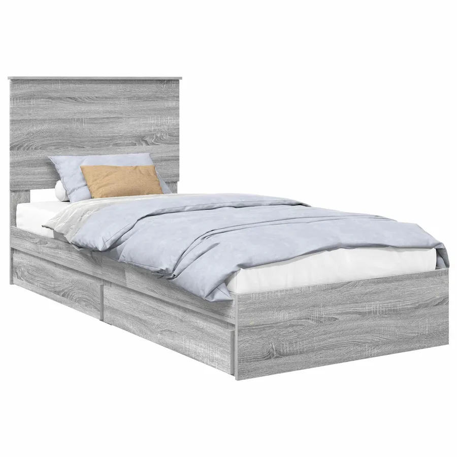 Lit de Rangement Gris Sonoma 100 x 200 cm Bois d'ingénierie - 2