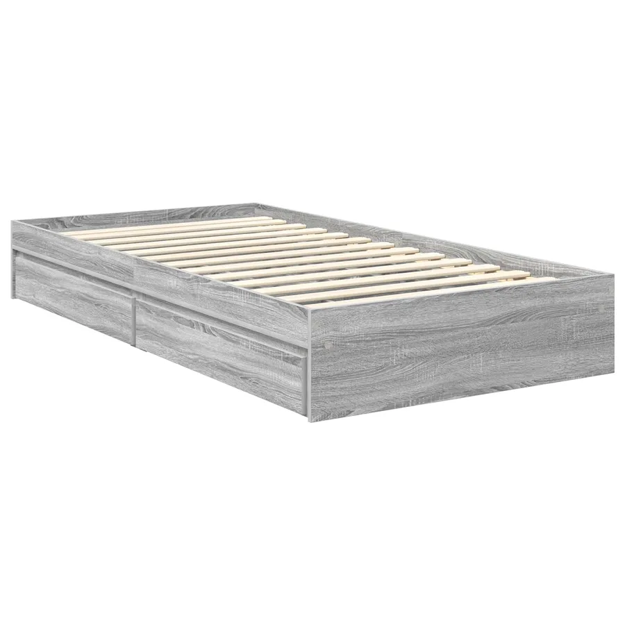 Lit de Rangement Gris Sonoma 100 x 200 cm Bois d'ingénierie - 6