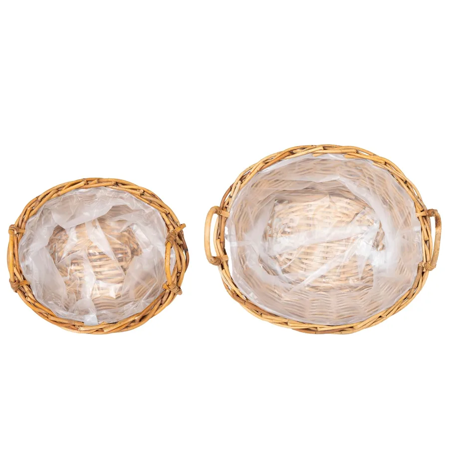 Panier de Plante avec stockage 2 pc Brun Naturel Rattan Kubu - 6