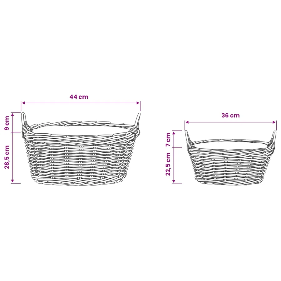 Panier de Plante avec stockage 2 pc Brun Naturel Rattan Kubu - 9