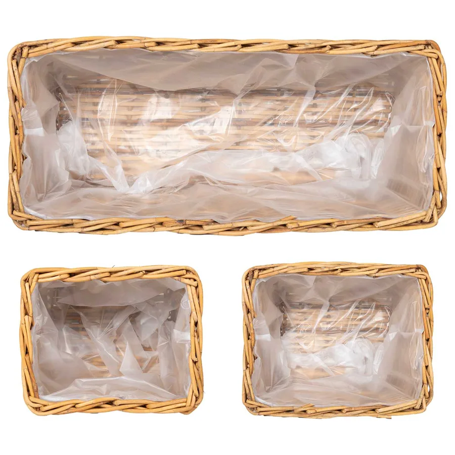 Panier de plantation 3 pc Brun Naturel Rattan Kubu - 6