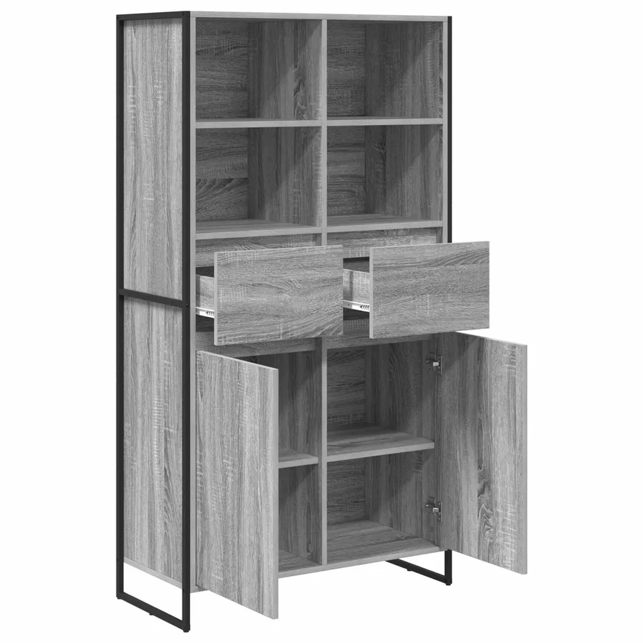 Buffet Gris Sonoma 81 x 36 x 150.5 cm Bois d'ingénierie - 5