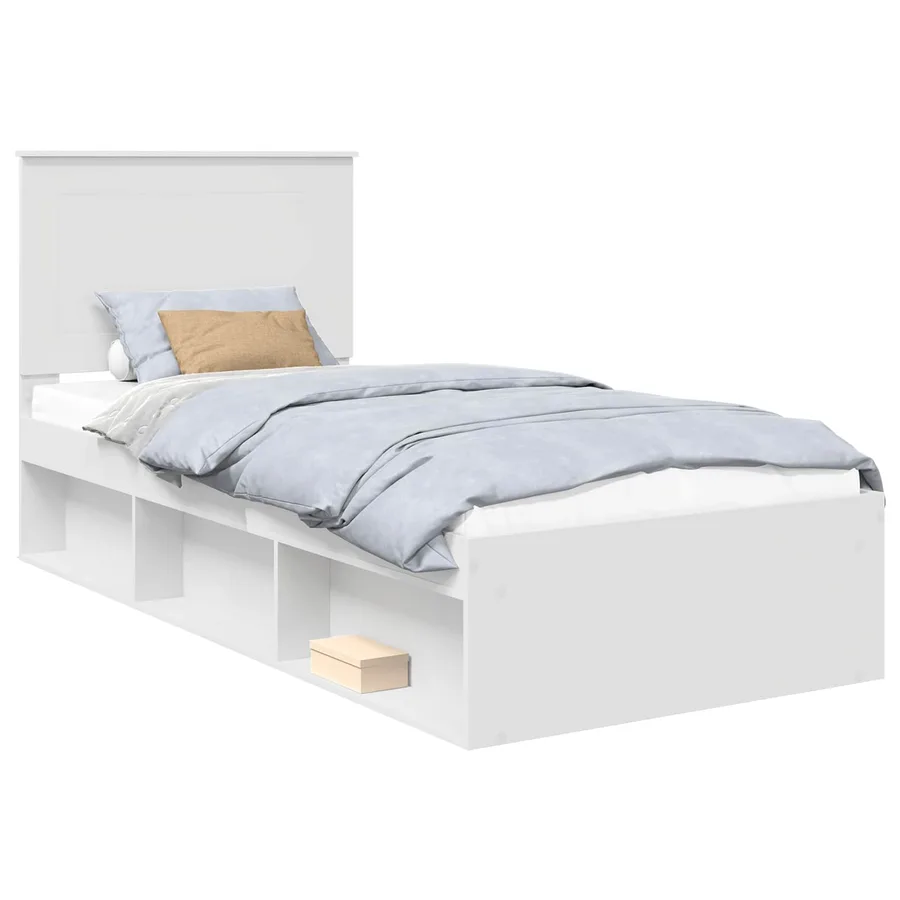 Cadre de lit Blanc 100 x 200 cm Bois de pin massif - 2