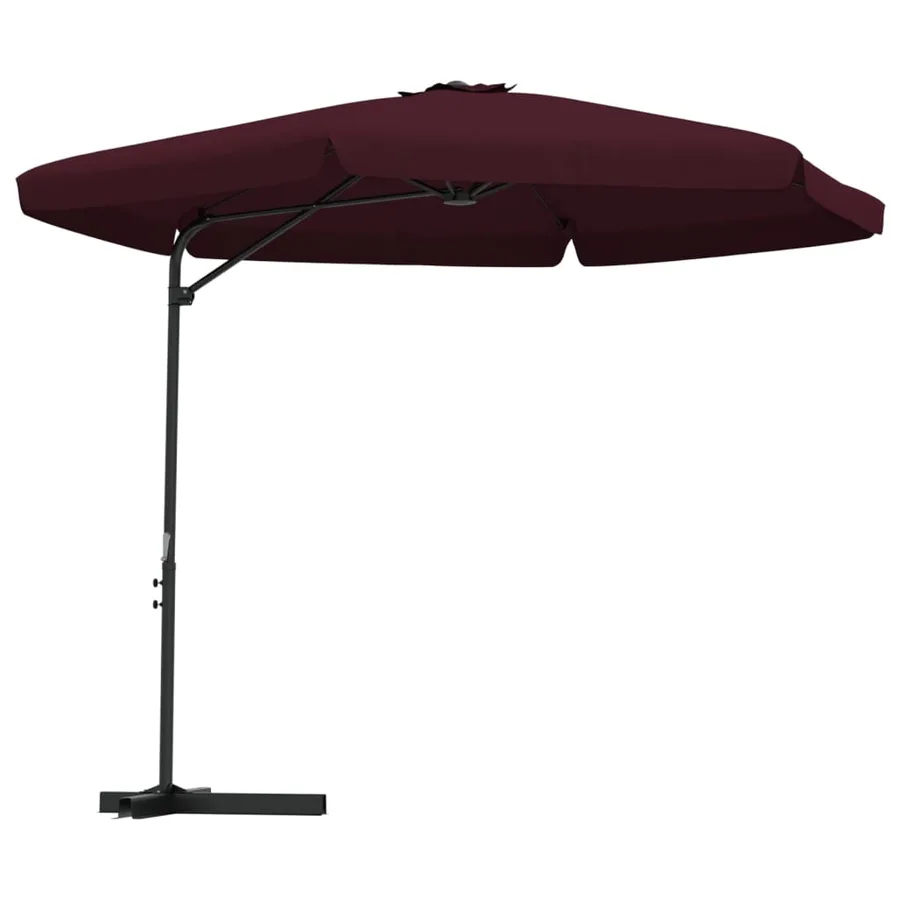 Parasol de jardin avec mât en acier 300 cm Rouge bordeaux - 2
