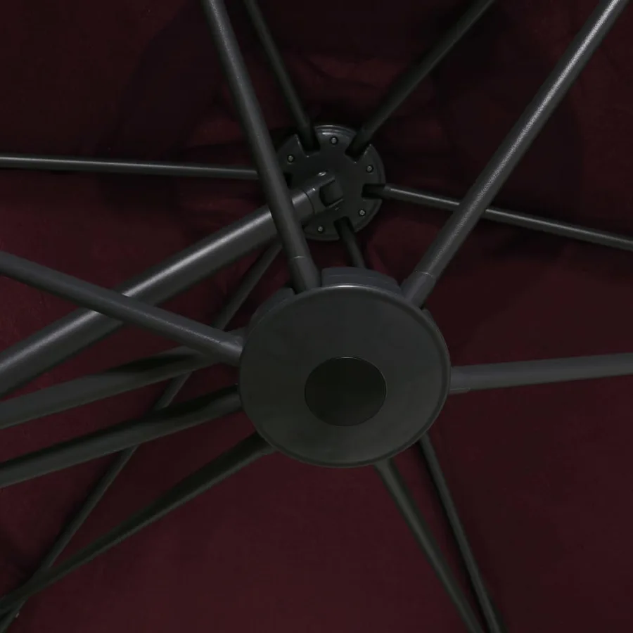 Parasol de jardin avec mât en acier 300 cm Rouge bordeaux - 7