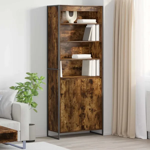 Armoires Hautes Chêne Fumé 79 x 36 x 200 cm Bois d'ingénierie
