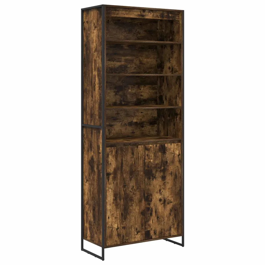 Armoires Hautes Chêne Fumé 79 x 36 x 200 cm Bois d'ingénierie - 2