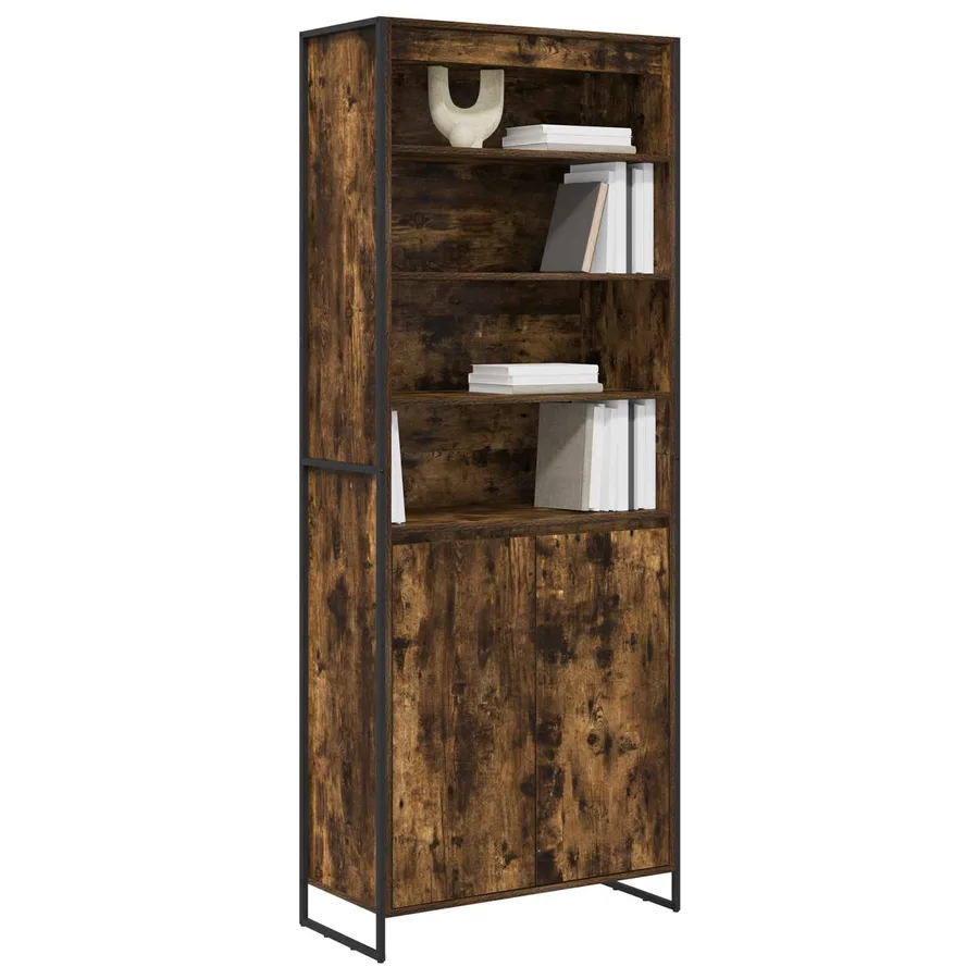 Armoires Hautes Chêne Fumé 79 x 36 x 200 cm Bois d'ingénierie - 3