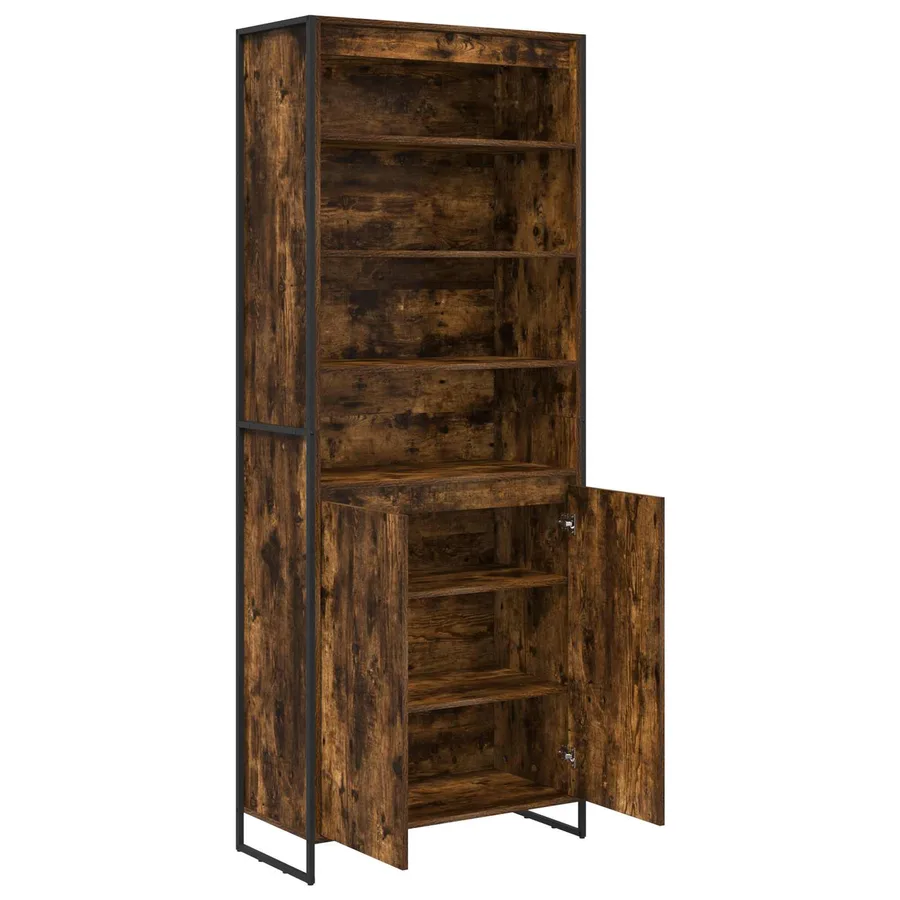Armoires Hautes Chêne Fumé 79 x 36 x 200 cm Bois d'ingénierie - 5