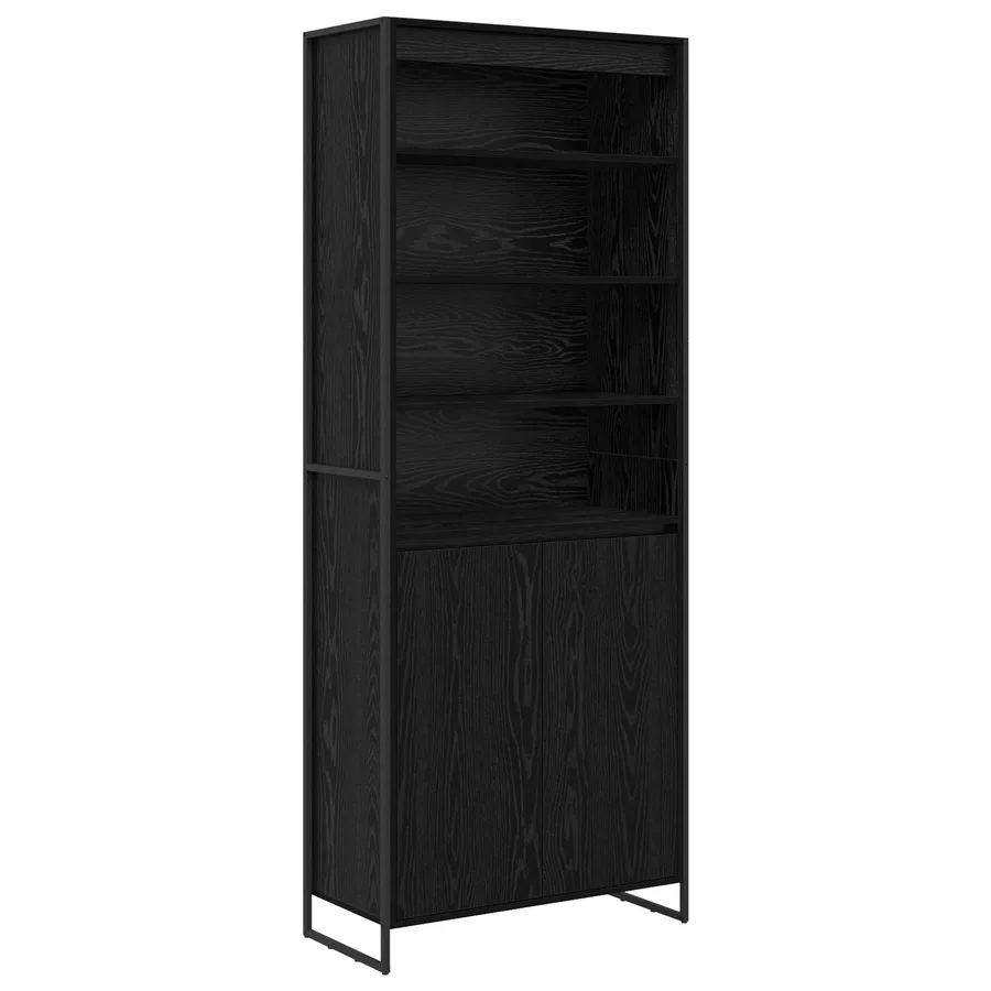 Armoires Hautes Chêne noir 79 x 36 x 200 cm Bois d'ingénierie - 2