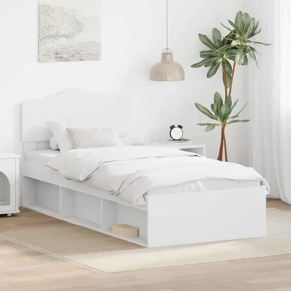 Cadre de lit Blanc 100 x 200 cm Bois de pin massif