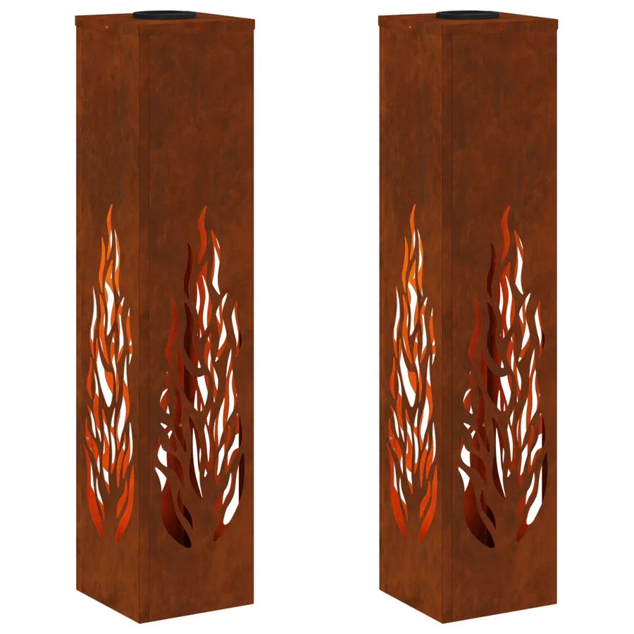 Lumière de chemin LED solaire 2 pcs Blanc chaud 18 x 18 x 80 cm - 2