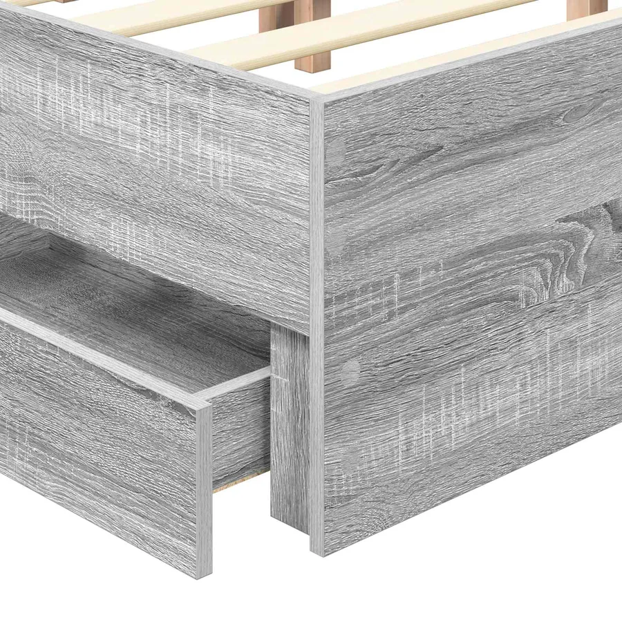 Cadre de lit Gris Sonoma 200 x 200 cm Bois d’ingénierie - 11