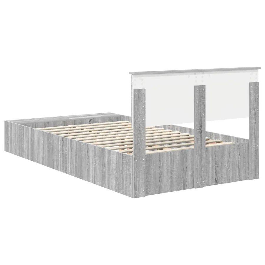 Cadre de lit Gris Sonoma 135 x 190 cm Bois d'ingénierie - 9