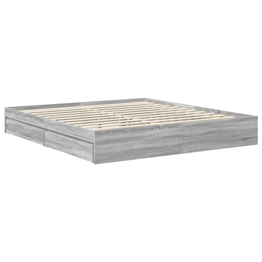 Lit de Rangement Gris Sonoma 180 x 200 cm Bois d'ingénierie - 6